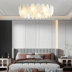 Glass Feathers Three Step Dimming Post-Modern Chandelier Dining Room Light