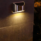 Stainless Steel Minimalist Waterproof Silver Modern Solar Wall Lamp