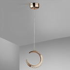 Curvy Moon Shaped LED Electroplated Modern Pendant Light Island Lights