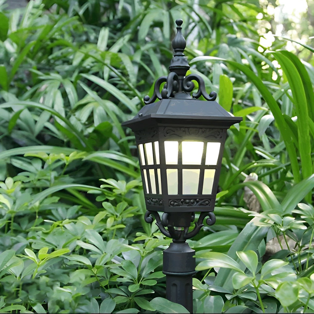 Outdoor European Style Aluminum Glass Post Lamp