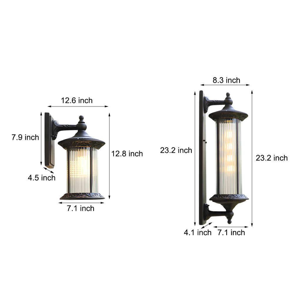Coffee Gold Vintage Outdoor Wall Lights Waterproof