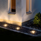 [Open-Box]5-Light LED Modern Square In-Ground Well Lights Step Deck Lighting with Light Sensor for Pathways