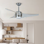 52 Inches Minimalist LED Single Lamp Remote Control Integrated Ceiling Fan Chandelier