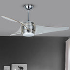 52 Inches Minimalist LED Single Lamp Remote Control Integrated Ceiling Fan Chandelier