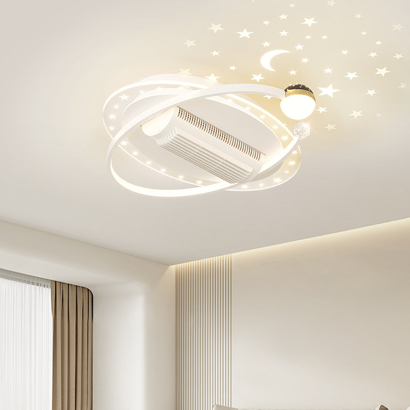 （BF214）BEMFAN 2026 New Bladeless Ceiling Fan with Light,three color dimming,  20-inch Modern Recessed Ceiling Fan with Remote Control and Dimmable LED Light, 6-Speed Fan Light, Suitable for Bedroom and Living Room, Applicable Voltage Range: 100-240V