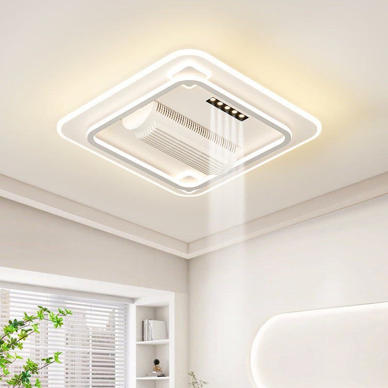 （BF220）BEMFAN 2026 New Bladeless Ceiling Fan with Light, three color dimming, 20-inch Modern Recessed Ceiling Fan with Remote Control and Dimmable LED Light, 6-Speed Fan Light, Suitable for Bedroom and Living Room, Applicable Voltage Range: 100-240V