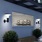 Round Flower LED Waterproof Black Modern Solar Wall Lamp Wall Sconces Lighting