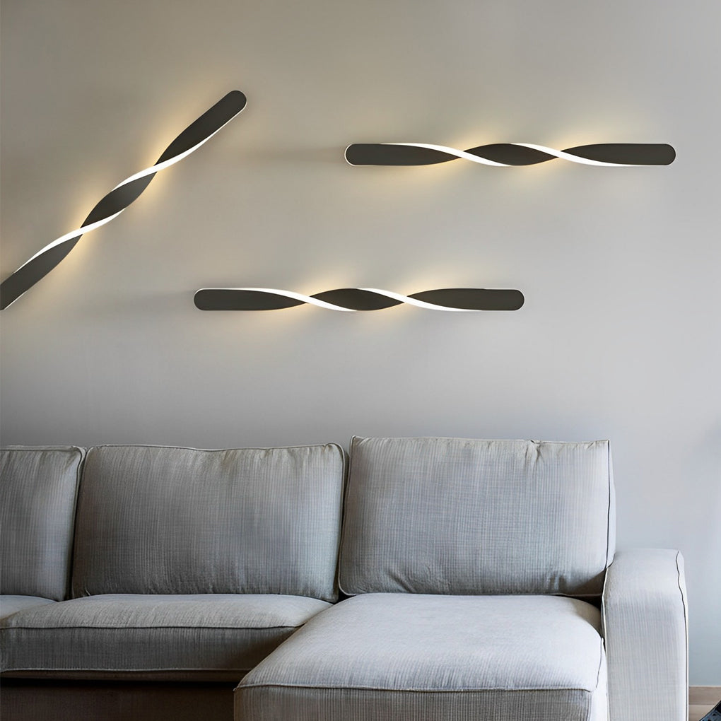 Spiral-shaped 29W Minimalist Wall Lights Wall Sconce with LED Strip