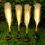 2PCS Hairy Reed LED Solar Lawn Lamps