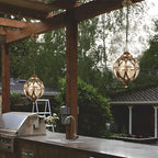 Metal Orb Pendant Light Globe Moisture Proof Outdoor Ceiling Light