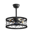 Retro Three Step Dimming LED Mute Bladeless Ceiling Fans with Remote