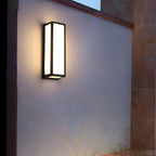 [Open-Box] White Rectangle LED Waterproof Motion Sensor Black Modern Wall Sconce Lighting