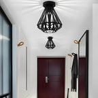 Retro Personality Iron Cage LED American Style Ceiling Light Fixture