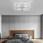Square Creative Stepless Dimming with Remote Modern Ceiling Light Fixture