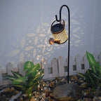 Iron Kettle Shower LED Solar Garden Light Unique and Efficient Outdoor Illumination