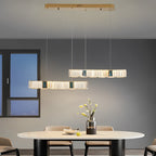 2 Strips Three Step Dimming LED Modern Crystal Dining Room Chandeliers