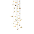 Small Butterflies Creative Three Step Dimming Modern Long Chandelier
