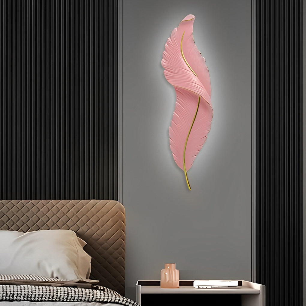 [Open-Box]Creative Feather Wall Light LED White Luxury Modern Wall Sconce Lamp Lighting