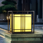 Retro Square Waterproof LED Black Modern Outdoor Post Caps Lights