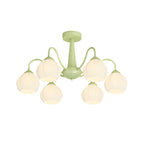 6 Round Flowers Bell Orchid Three Step Dimming Modern Chandelier Lamp