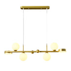 6/8-Light 3step Dimming Glass Ball LED Long Dining Room Chandelier