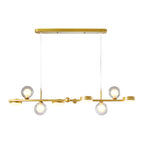 6/8-Light 3step Dimming Glass Ball LED Long Dining Room Chandelier