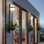 [Open-Box]Creative Flowerpot Ball Waterproof LED Black Modern Outdoor Wall Light