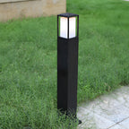 31.49 Inch High Black Aluminum Bollard Path Lights Elegant Square Outdoor Lighting