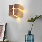 Cracked Wood Grain Design Creative Square Wall Lamp Wall Sconce Lighting