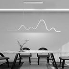 Minimalist Wave Line Strip Three Step Dimming LED Nordic Chandelier Light