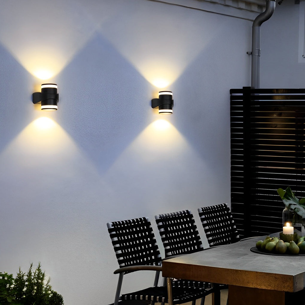 Round Up and Dawn Light LED Waterproof Black Outdoor Wall Washer Lights