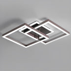 Square Overlapping LED Aluminum Brown Modern Ceiling Light Fixture