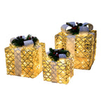 3 Pc Set Creative Christmas Decor Gift Box Scene Layout Decorations