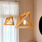 Creative Wood Frame Geometric Art Minimalist Nordic Pendant Lights