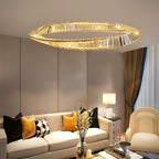 Creative Ring Stepless Dimming Electroplated Modern Crystal Chandelier