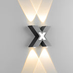 X Shape Creative Waterproof LED Black Modern Outdoor Wall Lamp Exterior Lights