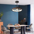 Round Wood LED 3 Step Dimming App Control Modern Bladeless Ceiling Fans