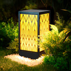 Vintage Waterproof LED Lawn Light Patterned Lampshade, Outdoor Landscape Bollard Lights