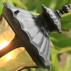 Vintage Classic Black LED Outdoor Lawn Post Light with Water Glass Lens
