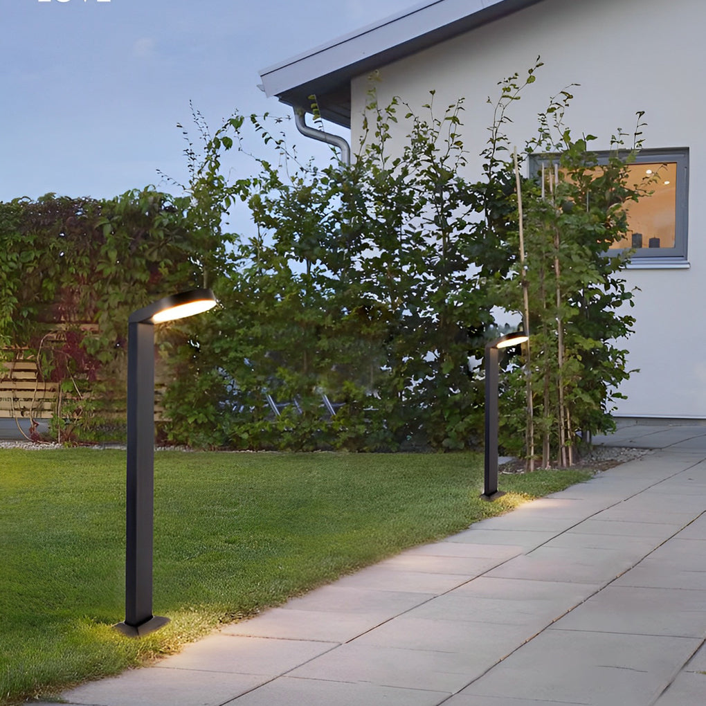 Minimalist LED Black Lawn Lamp Modern, Aluminum Outdoor Lighting