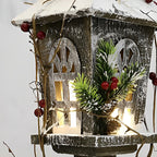 Retro Creative Nordic Christmas Decoration Wood House Street Lamp
