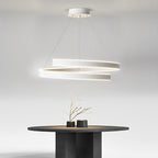 Rotating Ring Creative Three Step Dimming LED White Nordic Chandelier