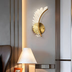 Acrylic Leaves Feathers LED Three Step Dimming Postmodern Wall Lamp