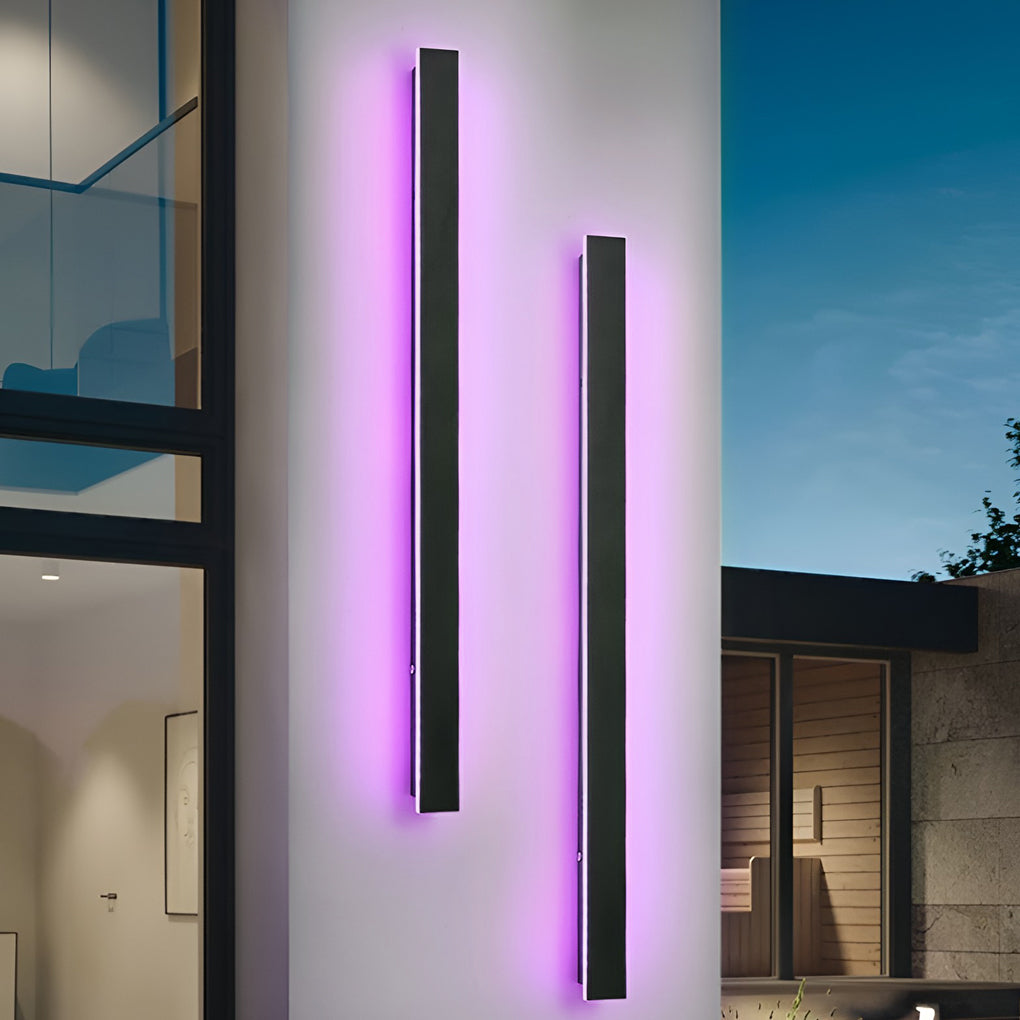 Black Long LED RGB Linear Lights Outdoor Waterproof Wall Lighting