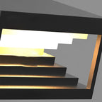 Square Steps Creative Waterproof Black Modern Solar Post Caps Lights