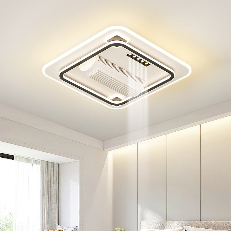 （BF220）BEMFAN 2026 New Bladeless Ceiling Fan with Light, three color dimming, 20-inch Modern Recessed Ceiling Fan with Remote Control and Dimmable LED Light, 6-Speed Fan Light, Suitable for Bedroom and Living Room, Applicable Voltage Range: 100-240V