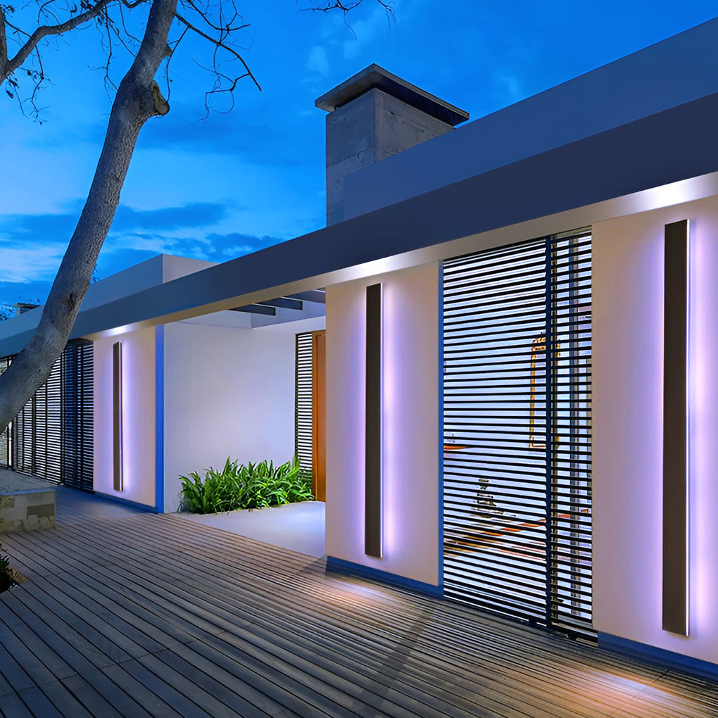 Black Long LED RGB Linear Lights Outdoor Waterproof Wall Lighting