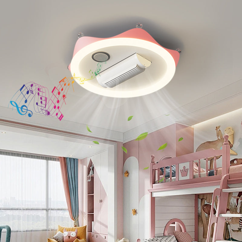 （BF233）BEMFAN 2026 New Bladeless Ceiling Fan with Light,three color dimming,  20-inch Modern Recessed Ceiling Fan with Remote Control and Dimmable LED Light, 6-Speed Fan Light, Suitable for Bedroom and Living Room, Applicable Voltage Range: 100-240V