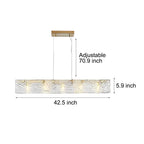 Minimalist Rectangular Glass LED Luxury Modern Dining Room Chandeliers