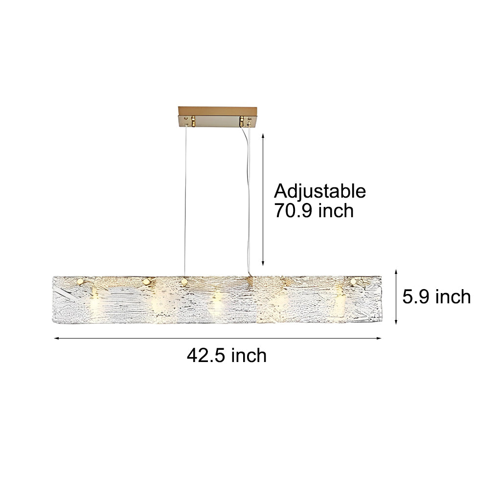 Minimalist Rectangular Glass LED Luxury Modern Dining Room Chandeliers